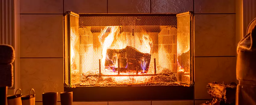 Mendota Hearth Landscape Fireplace Installation in Shirley, New York