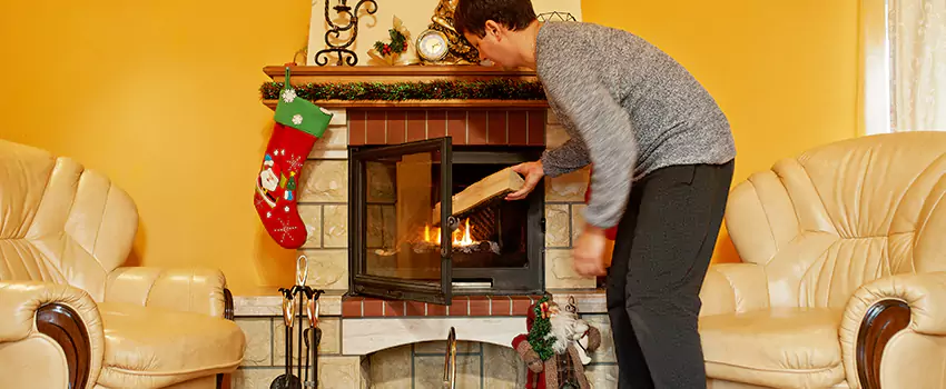 Rusted Metal Fireplace Restoration in Shirley, New York